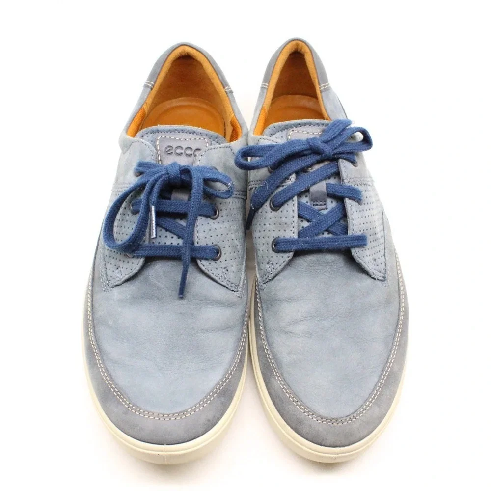 Ecco‎ Mens Size 45 EU 11-11.5 US Collin Nautical Perforated Blue Fashion Sneaker